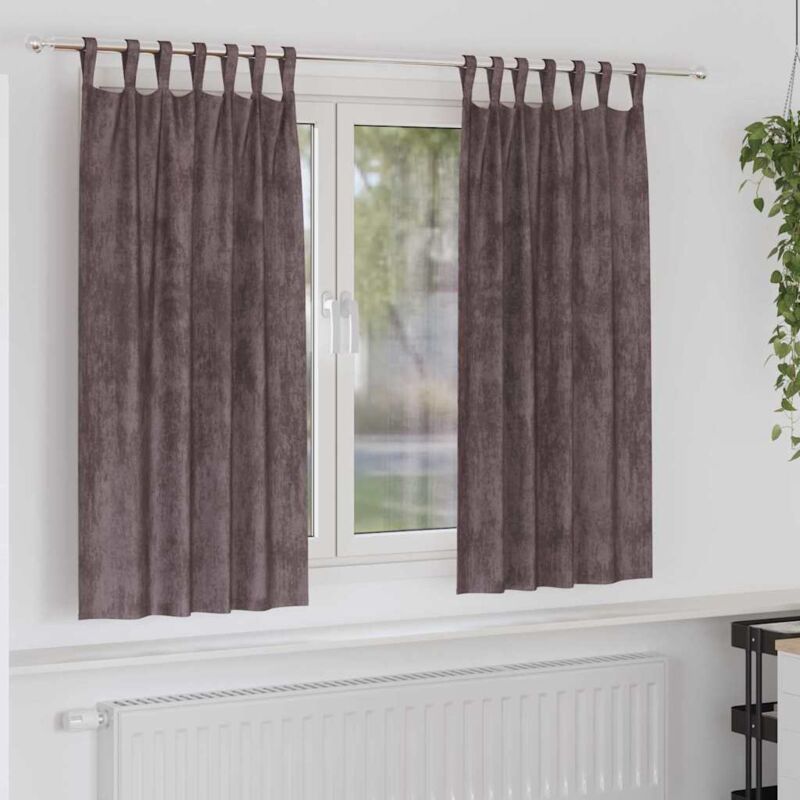 foto del prodotto vidaxl tende in velluto 2 pz con occhielli marrone 175 x 140 cm
