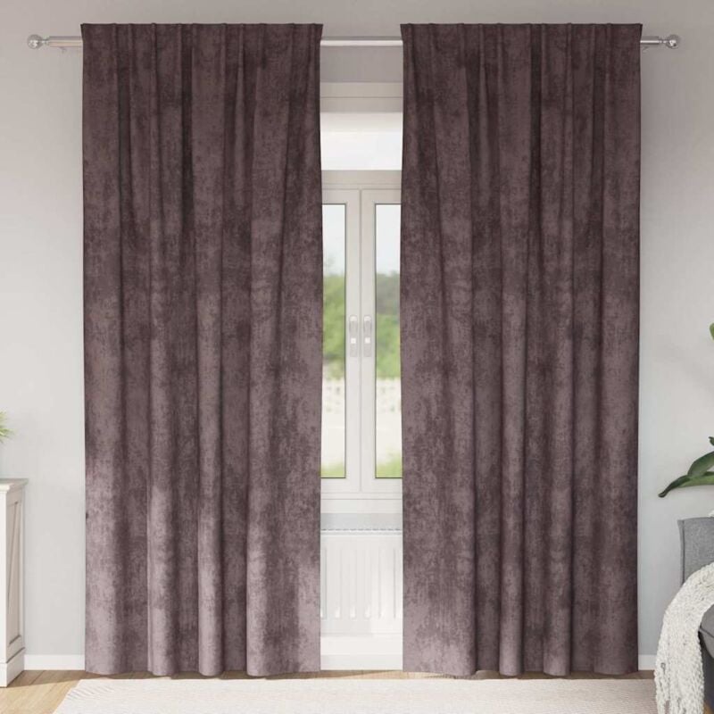 foto del prodotto vidaxl tende in velluto 2 pz con occhielli marrone 260x140 cm
