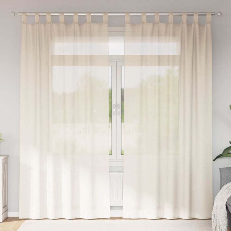 foto del prodotto vidaxl tende in voile con linguetta 2 pz crema