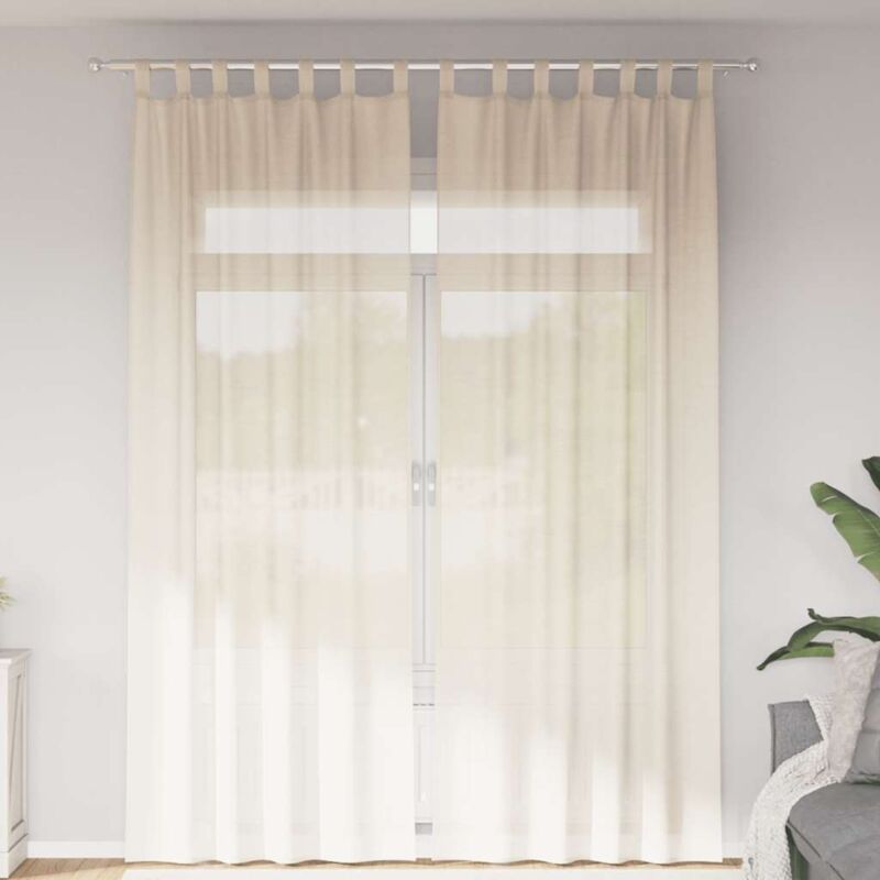 foto del prodotto vidaxl tende in voile con linguetta 2 pz crema