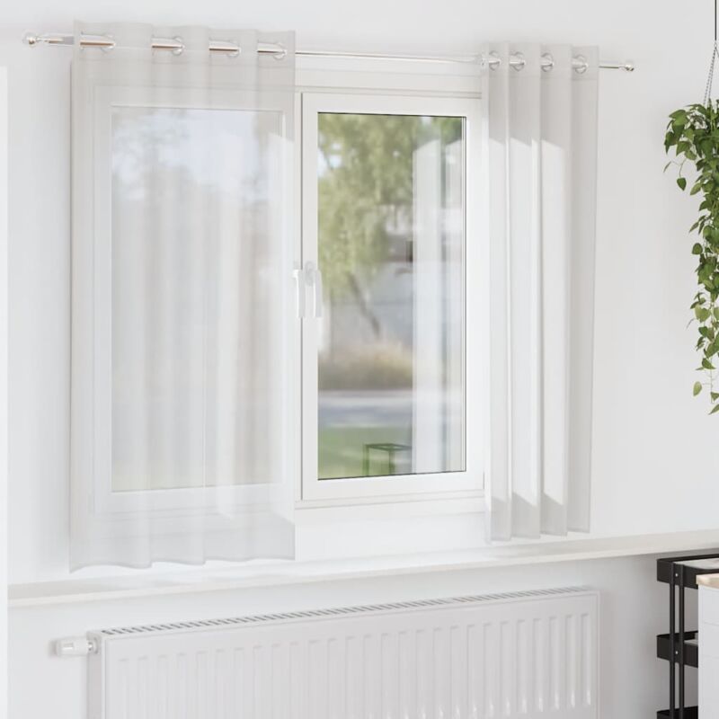 foto del prodotto vidaxl tende in voile con occhielli 2 pz bianco