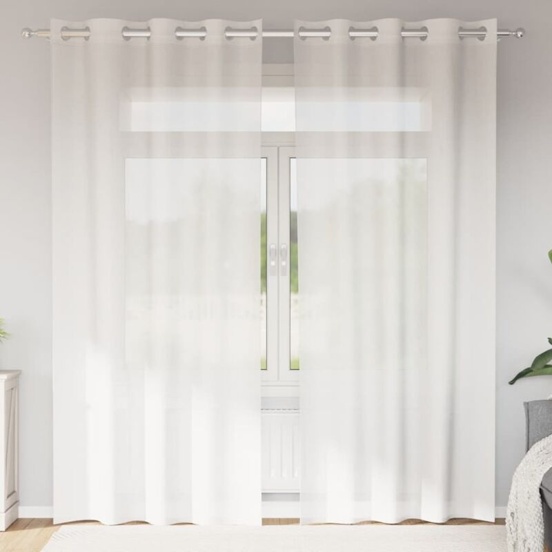 foto del prodotto vidaxl tende in voile con occhielli 2 pz bianco