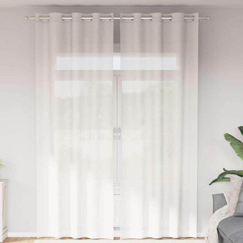 foto del prodotto vidaxl tende in voile con occhielli 2 pz bianco