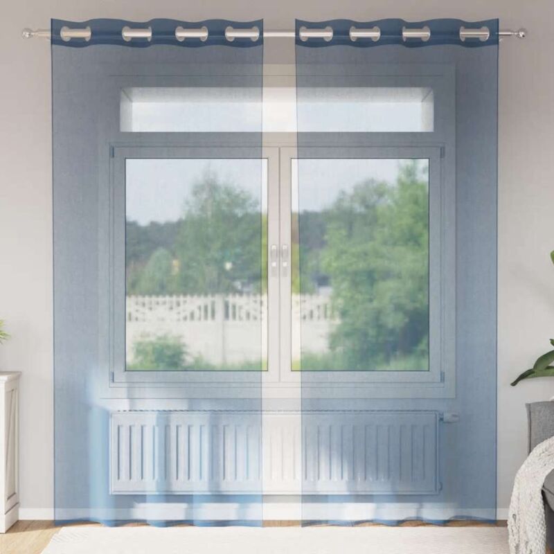 foto del prodotto vidaxl tende in voile con occhielli 2 pz blu reale