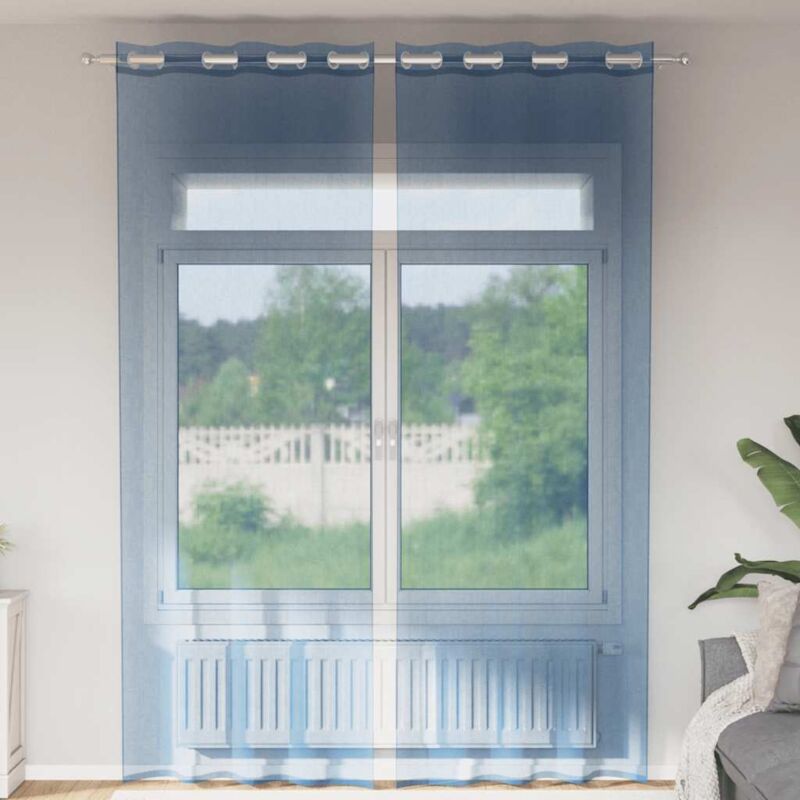 foto del prodotto vidaxl tende in voile con occhielli 2 pz blu reale