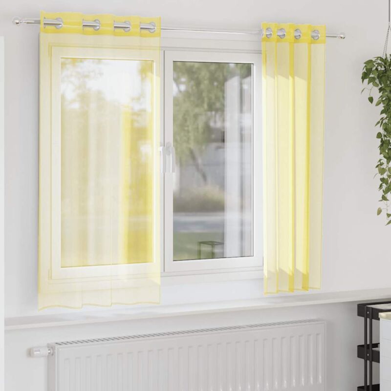 foto del prodotto vidaxl tende in voile con occhielli 2 pz giallo