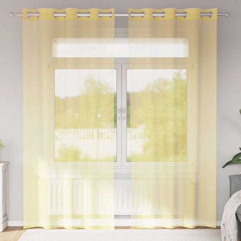 foto del prodotto vidaxl tende in voile con occhielli 2 pz giallo