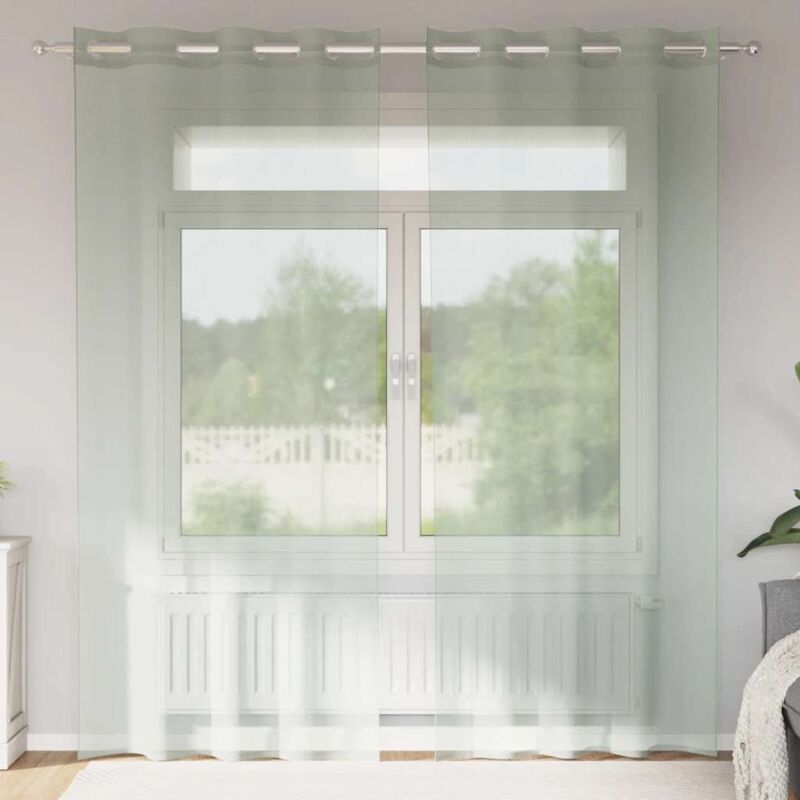 foto del prodotto vidaxl tende in voile con occhielli 2 pz grigio chiaro 140x245 cm