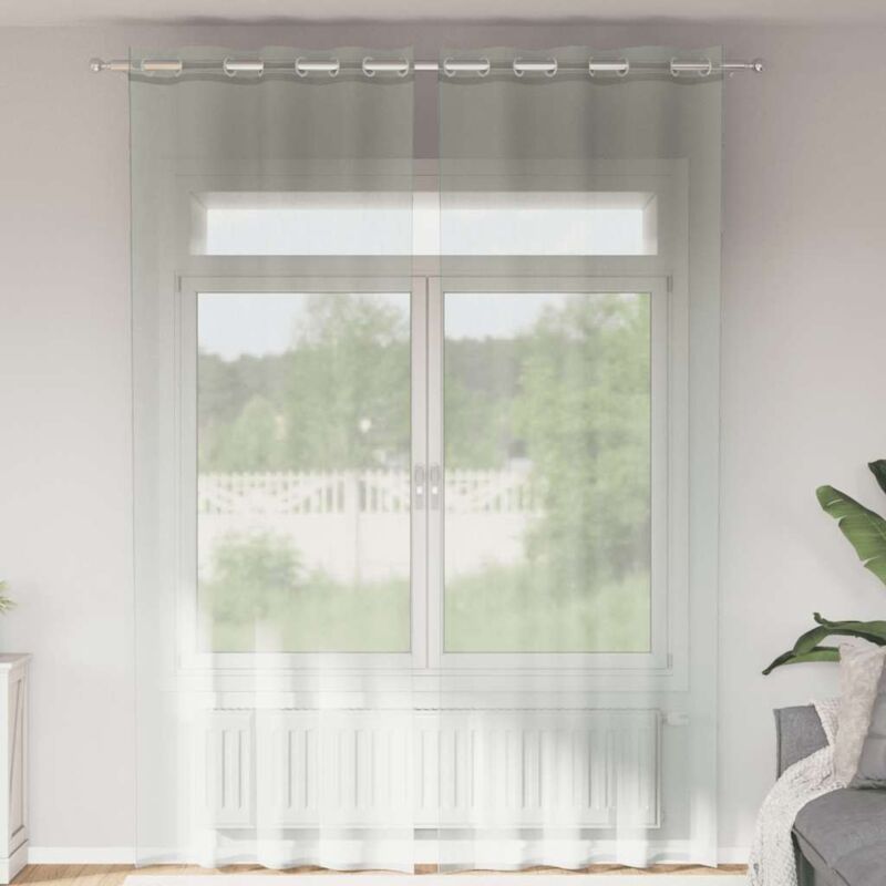 foto del prodotto vidaxl tende in voile con occhielli 2 pz grigio chiaro 140x300 cm