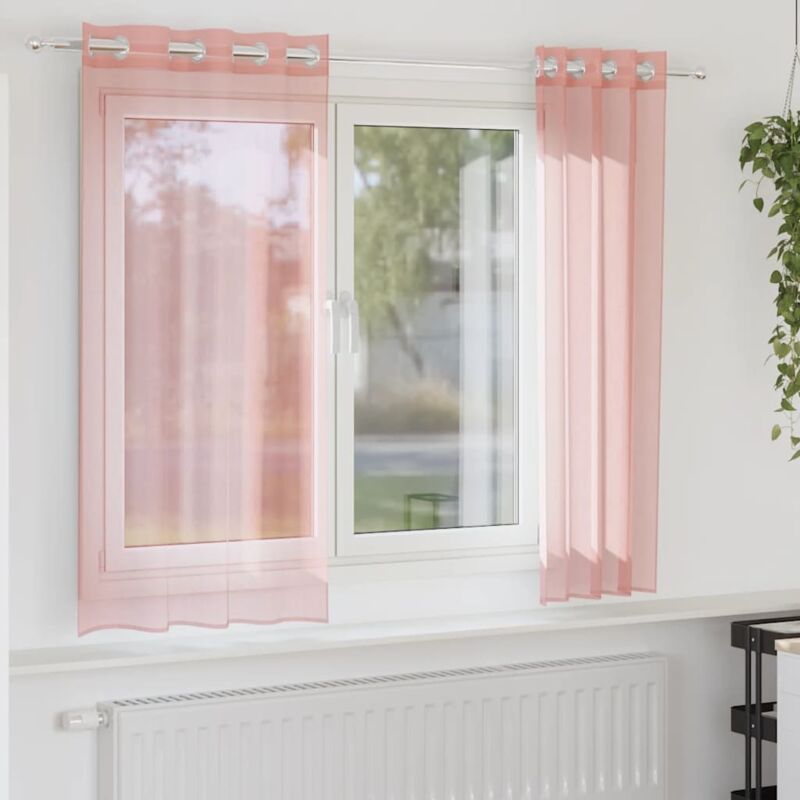 foto del prodotto vidaxl tende in voile con occhielli 2 pz rosa 140x140 cm
