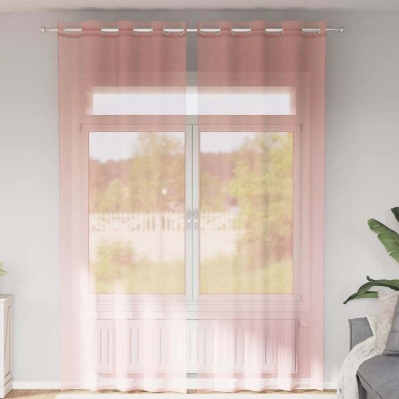 foto del prodotto vidaxl tende in voile con occhielli 2 pz rosa 140x260 cm