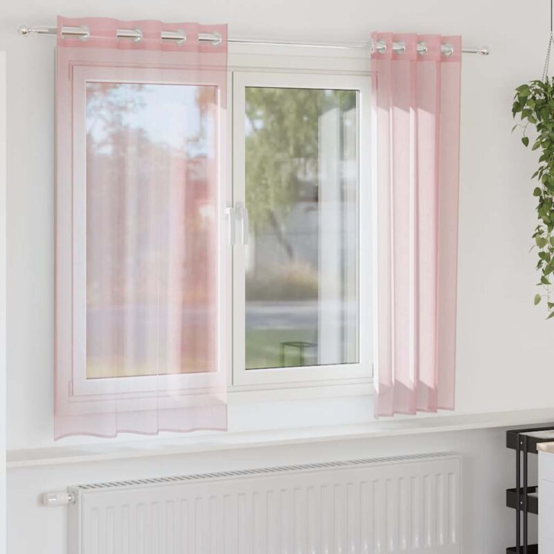 foto del prodotto vidaxl tende in voile con occhielli 2 pz rosa chiaro 140x140 cm
