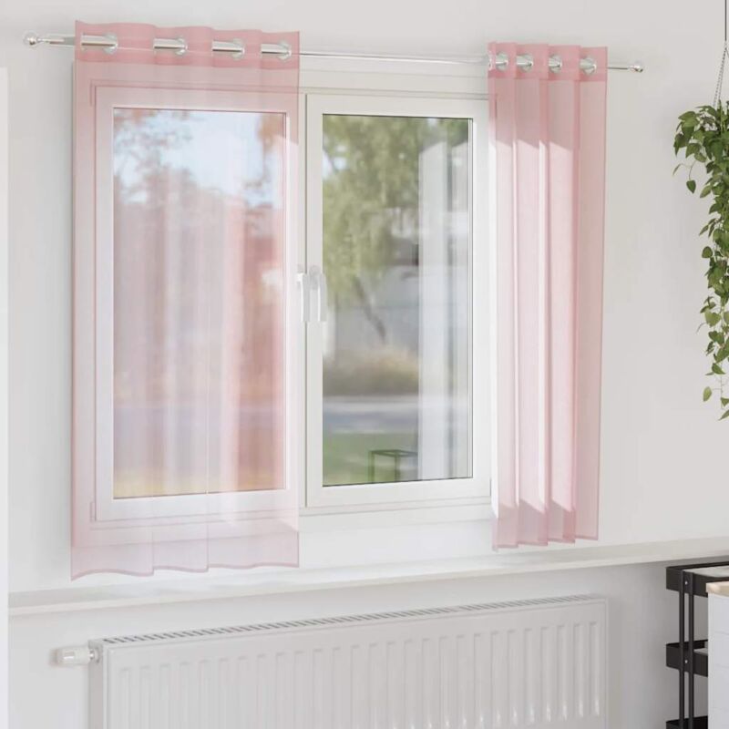 foto del prodotto vidaxl tende in voile con occhielli 2 pz rosa chiaro 140x175 cm