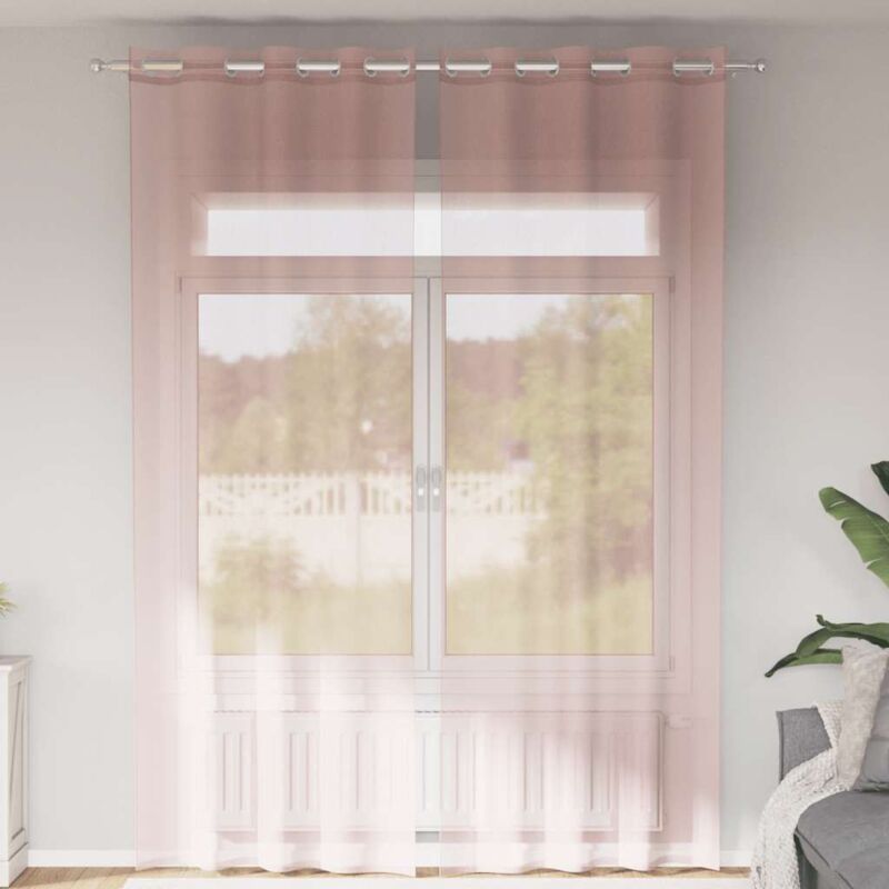foto del prodotto vidaxl tende in voile con occhielli 2 pz rosa chiaro 140x260 cm