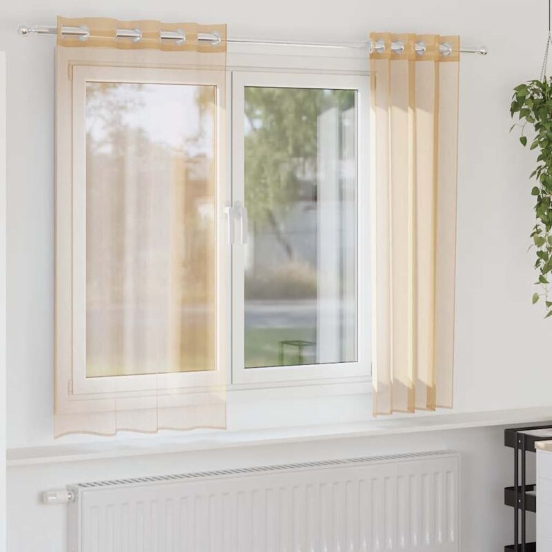 foto del prodotto vidaxl tende in voile con occhielli 2 pz sabbia