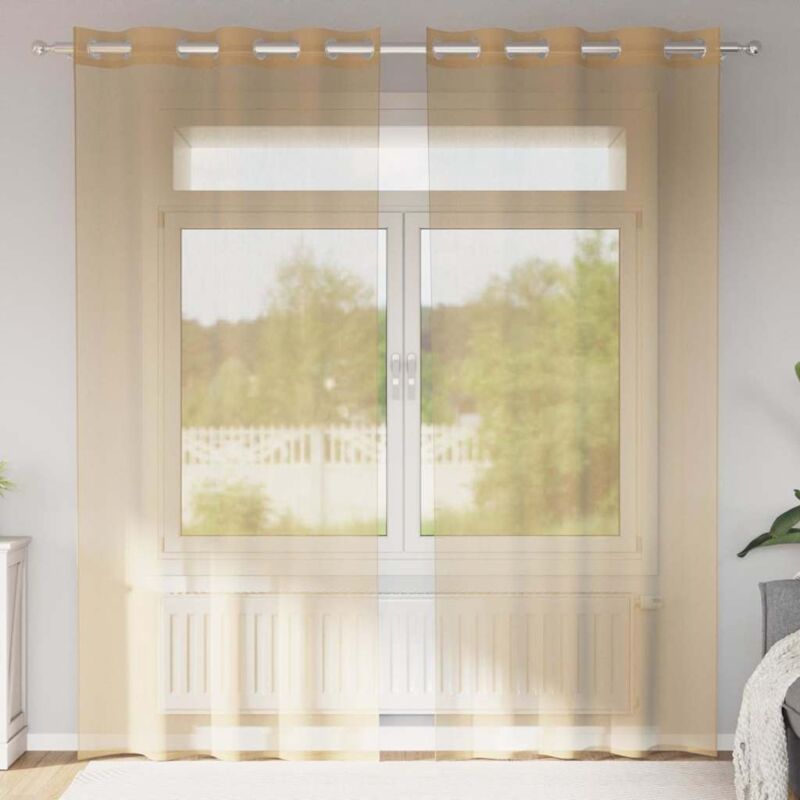 foto del prodotto vidaxl tende in voile con occhielli 2 pz sabbia