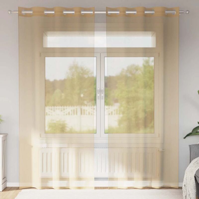 foto del prodotto vidaxl tende in voile con occhielli 2 pz sabbia