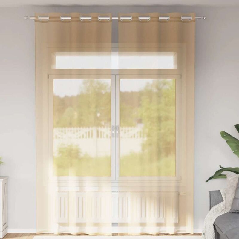 foto del prodotto vidaxl tende in voile con occhielli 2 pz sabbia
