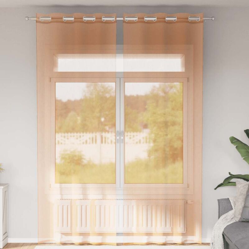 foto del prodotto vidaxl tende in voile con occhielli 2 pz terracotta