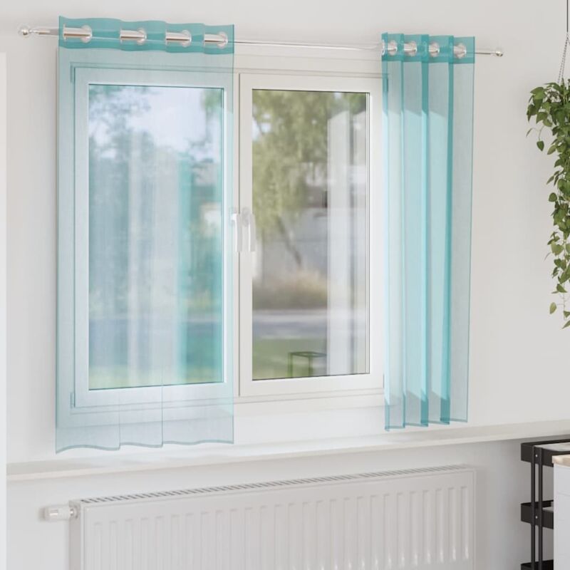 foto del prodotto vidaxl tende in voile con occhielli 2 pz turchese