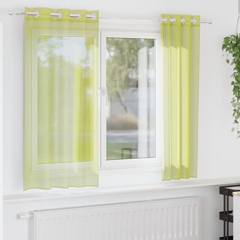 foto del prodotto vidaxl tende in voile con occhielli 2 pz verde mela 140x175 cm