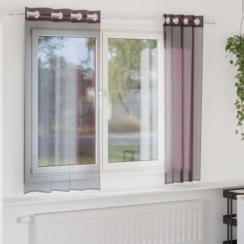 foto del prodotto vidaxl tende in voile con occhielli 2 pz viola 140x140 cm