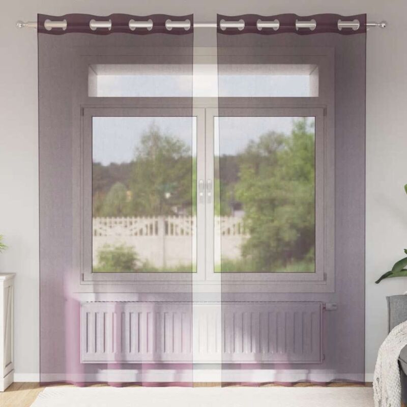 foto del prodotto vidaxl tende in voile con occhielli 2 pz viola 140x225 cm