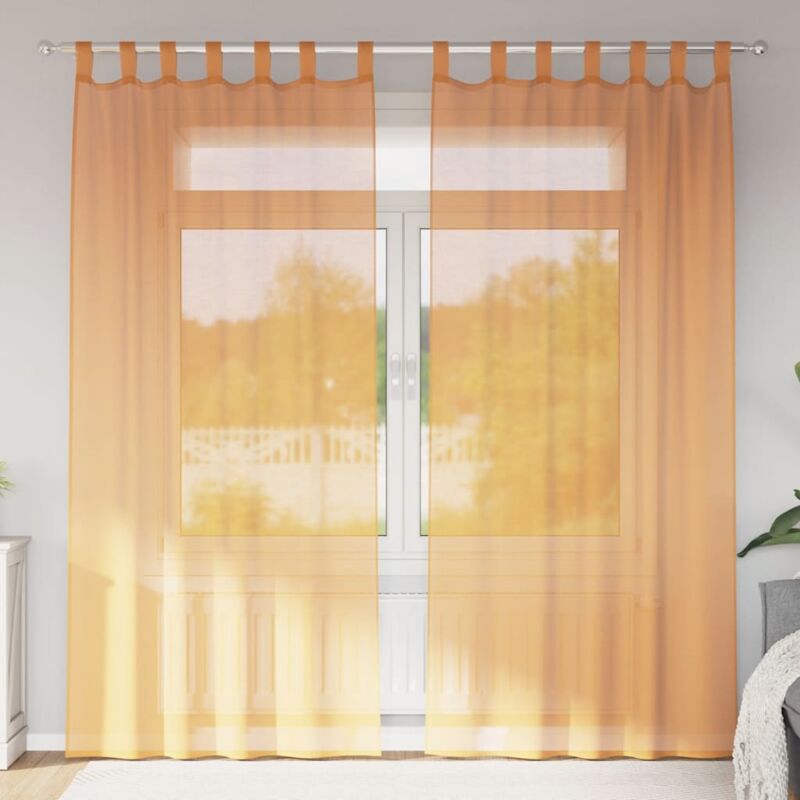 foto del prodotto vidaxl tende in voile con passanti 2 pz arancio 140x245 cm