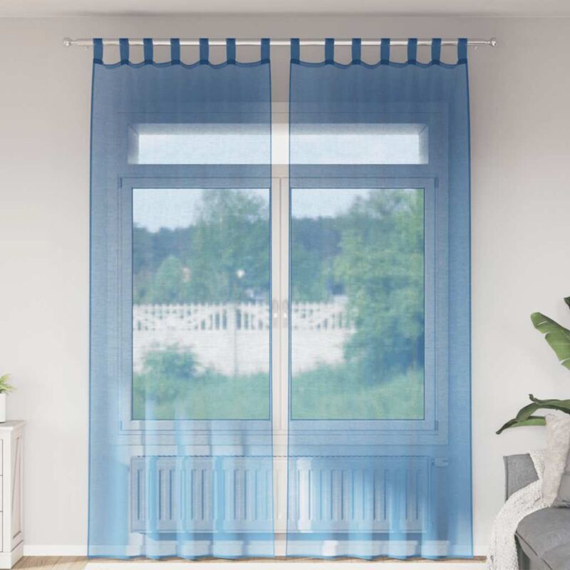 foto del prodotto vidaxl tende in voile con passanti 2 pz blu reale 140x260 cm