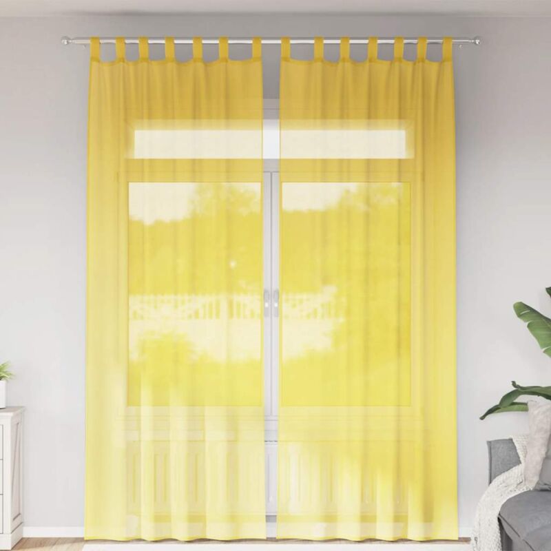 foto del prodotto vidaxl tende in voile con passanti 2 pz giallo 140x260 cm