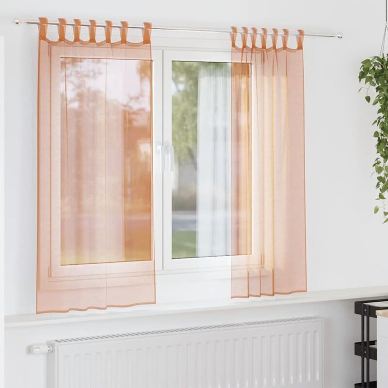 foto del prodotto vidaxl tende in voile con passanti 2 pz terracotta 140x175 cm