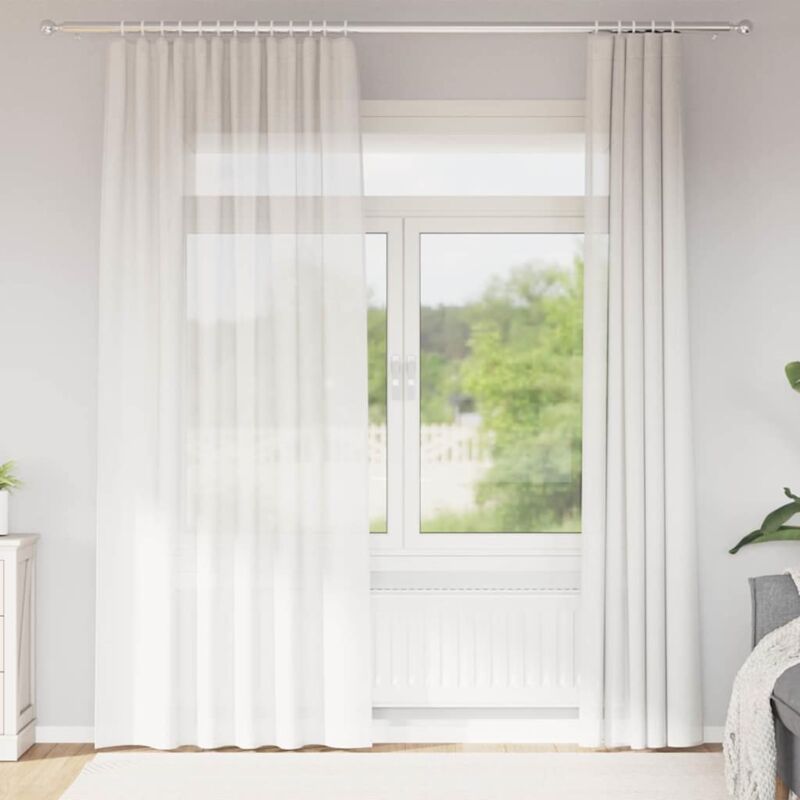 foto del prodotto vidaxl tende in voile con tasche per aste 2 pz bianco
