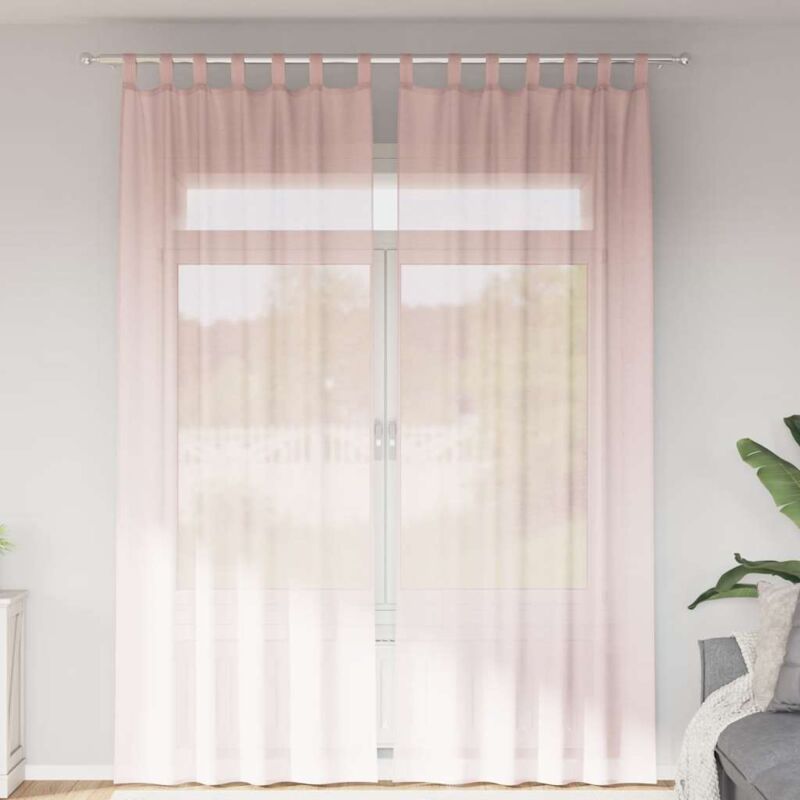 foto del prodotto vidaxl tende in voile con tasche per aste 2 pz rosa chiaro
