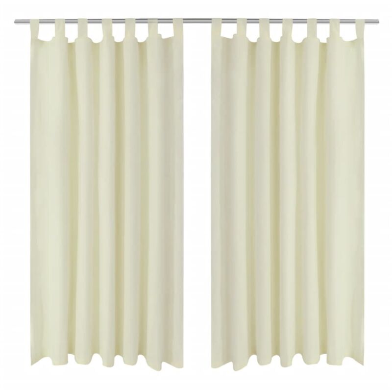 foto del prodotto vidaxl tende micro raso crema 2 pezzi con occhielli 140 x 225 cm