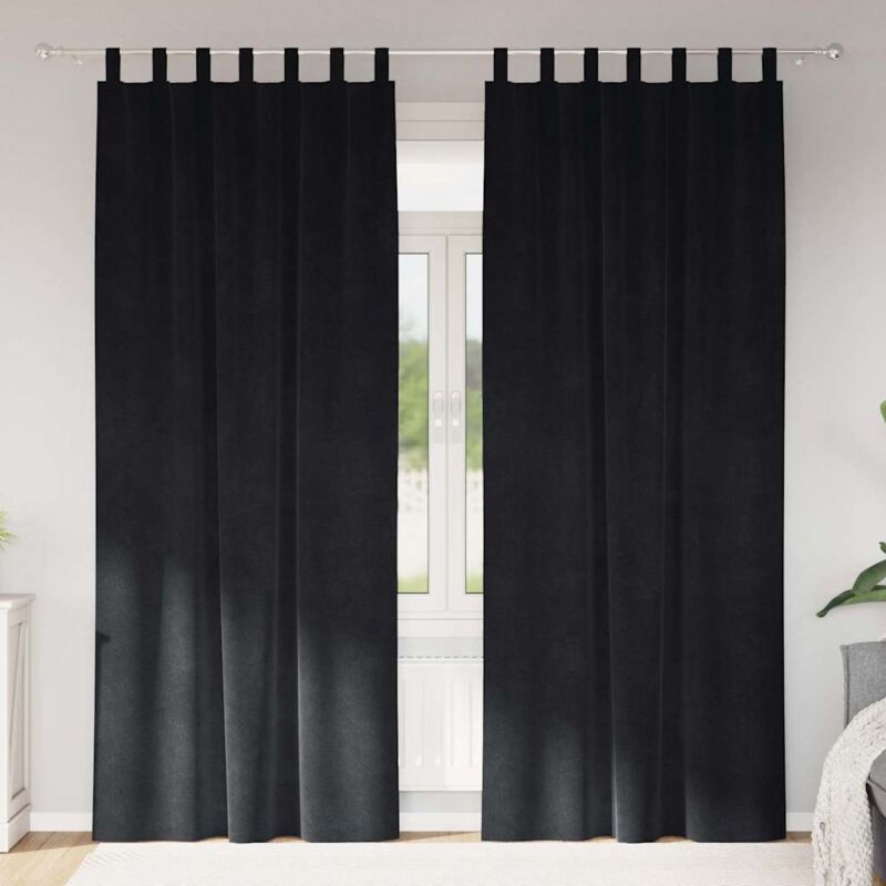 foto del prodotto vidaxl tende oscuranti con anelli da appendere 2 pz in velluto nero