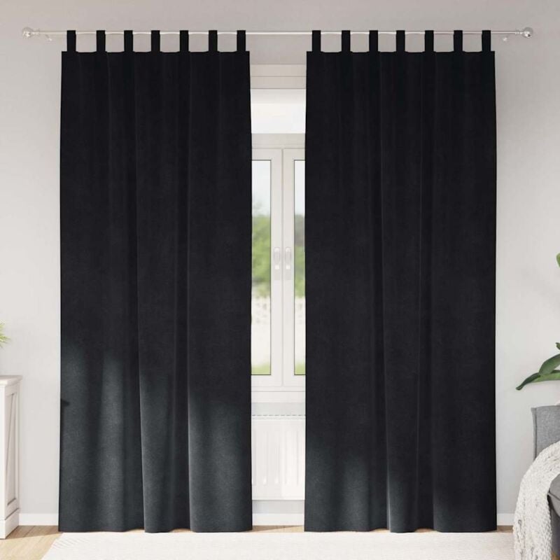 foto del prodotto vidaxl tende oscuranti con anelli di sospensione 2 pz in velluto nero