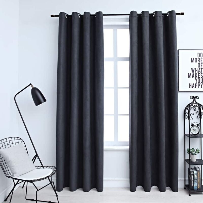 foto del prodotto vidaxl tende oscuranti con anelli in metallo 2 pz antracite 140x245 cm