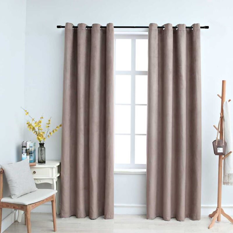 foto del prodotto vidaxl tende oscuranti con anelli metallo 2pz grigio talpa 140x245 cm