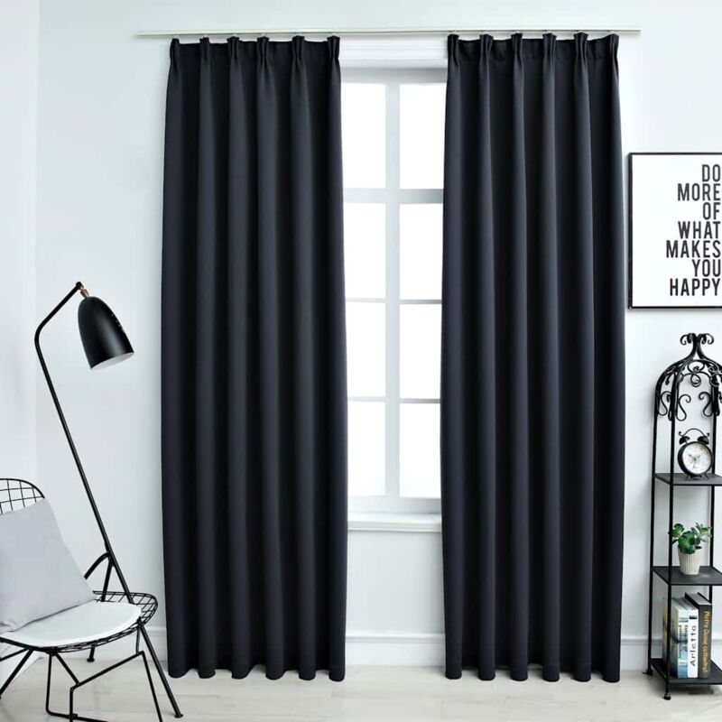 foto del prodotto vidaxl tende oscuranti con ganci 2 pz antracite 140x175 cm