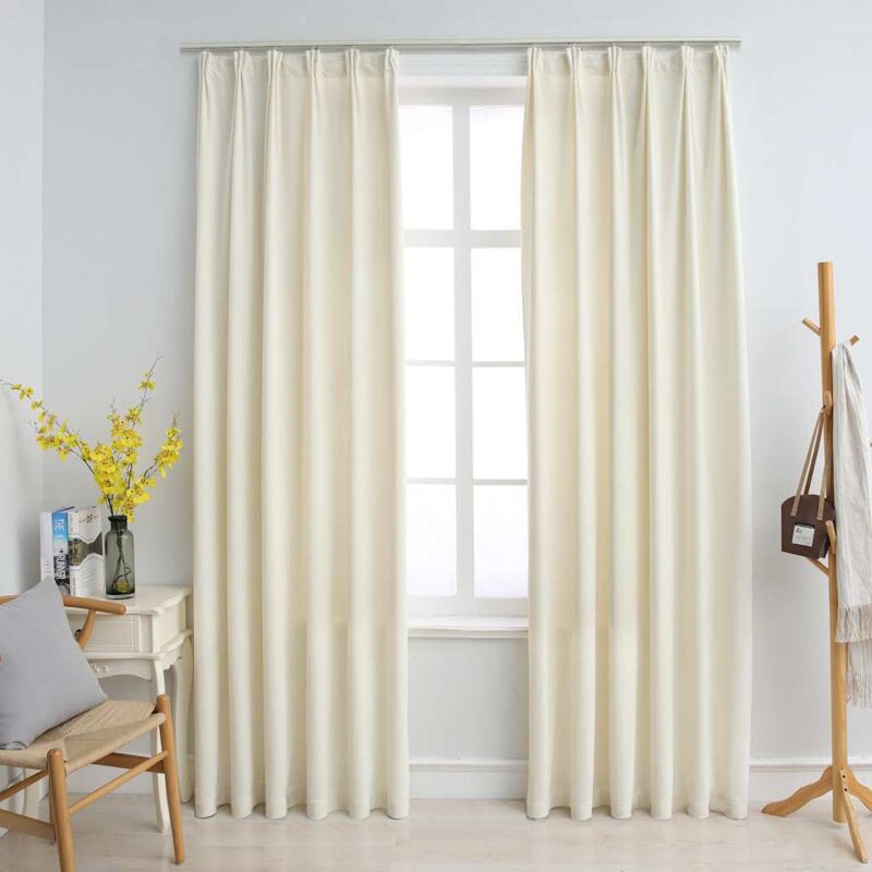 foto del prodotto vidaxl tende oscuranti con ganci 2 pz crema in velluto 140x245 cm