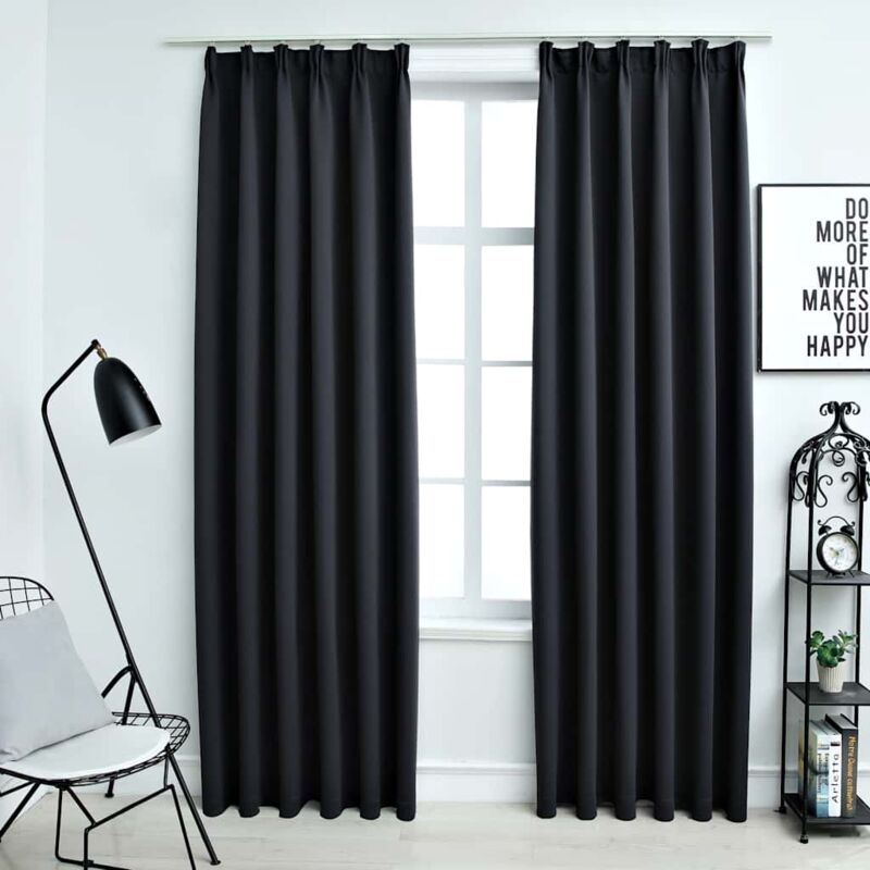 foto del prodotto vidaxl tende oscuranti con ganci 2 pz nere 140x245 cm