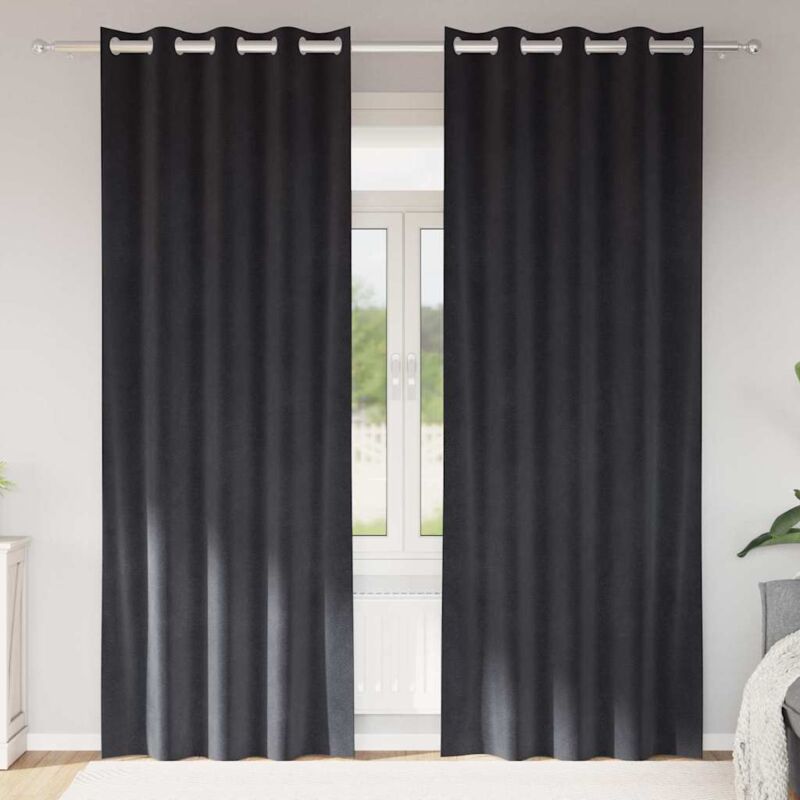 foto del prodotto vidaxl tende oscuranti con occhielli 2 pcs grigio scuro in velluto