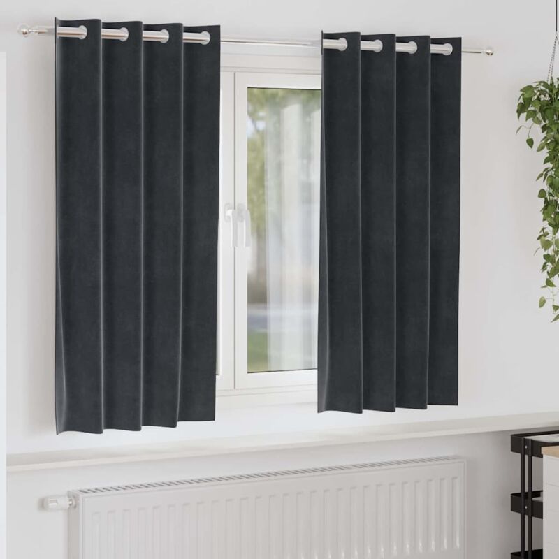 foto del prodotto vidaxl tende oscuranti con occhielli 2 pcs grigio scuro velluto