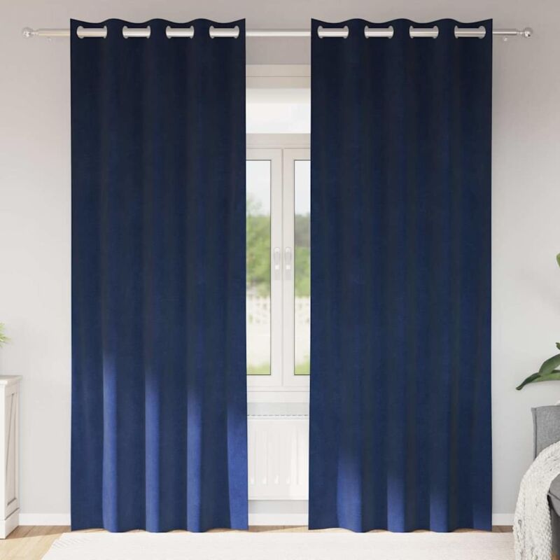 foto del prodotto vidaxl tende oscuranti con occhielli 2 pezzi in velluto blu scuro