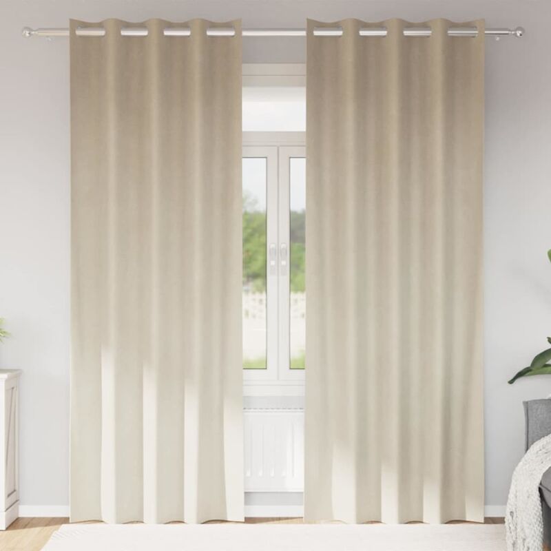 foto del prodotto vidaxl tende oscuranti con occhielli 2 pezzi in velluto crema