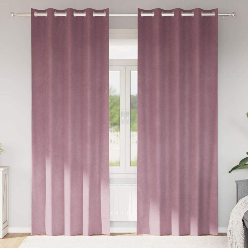 foto del prodotto vidaxl tende oscuranti con occhielli 2 pezzi in velluto rosa scuro