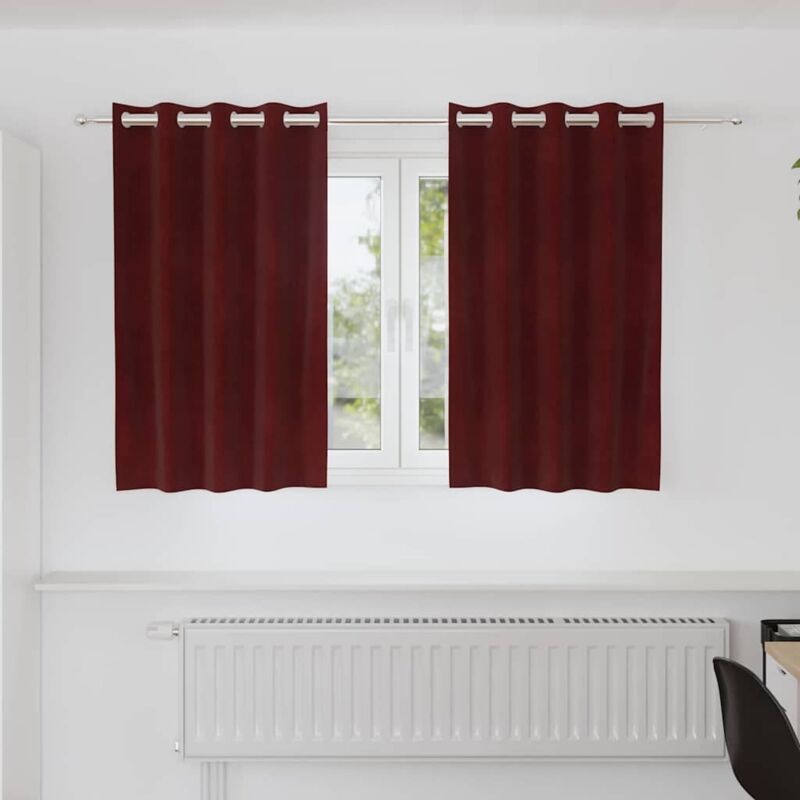 foto del prodotto vidaxl tende oscuranti con occhielli 2 pezzi rosso vino velluto