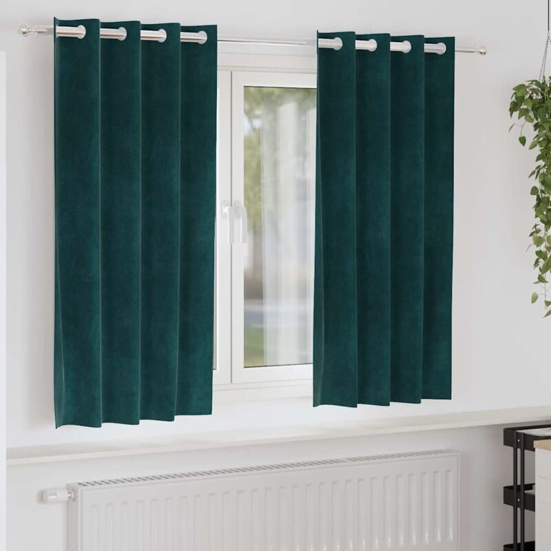 foto del prodotto vidaxl tende oscuranti con occhielli 2 pezzi verde scuro velluto