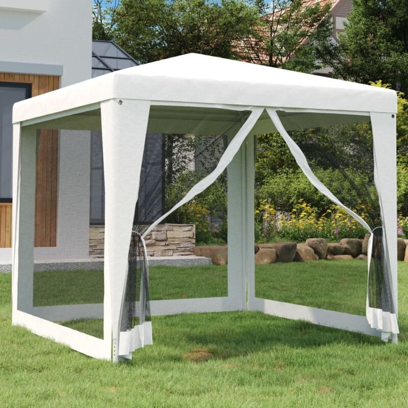 foto del prodotto vidaxl tendone per feste con 4 pareti in rete 2,5x2,5 m bianco