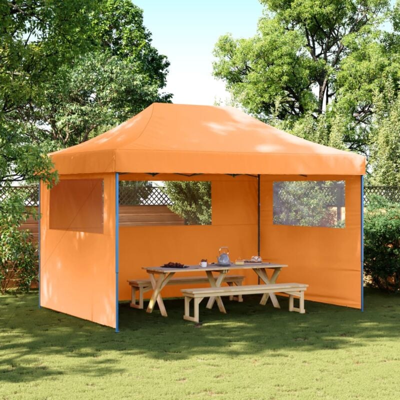 foto del prodotto vidaxl tendone per feste pieghevole pop up con 3 pareti arancione